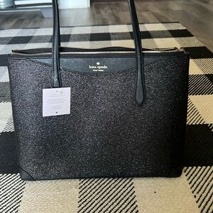 Large Black Kate Spade Glitter Tote